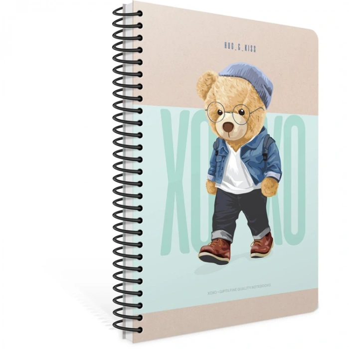 GIPTA XOXO SPİRALLİ SERT KAPAK 17x24 120YP. KARELİ DEFTER- 6167