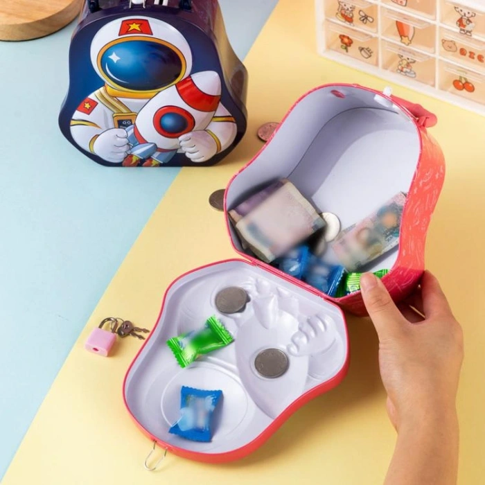 HUN BEST S-256 (13-18) ASTRONOT SAPLI KİLİTLİ METAL KUMBARA 3+ - TEKLİ