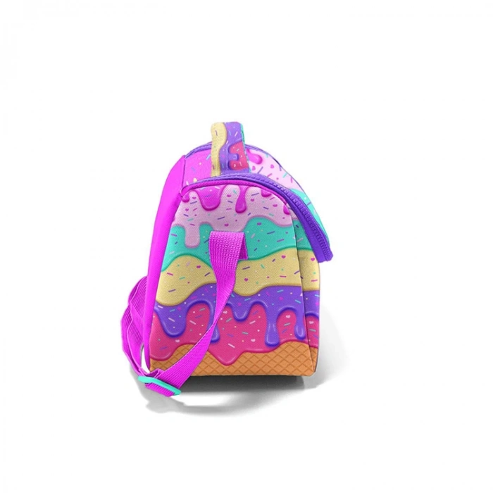 CORAL HIGH 11731 KIDS PEMBE RENGARENK DONDURMA DESENLİ THERMO BESLENME ÇANTASI