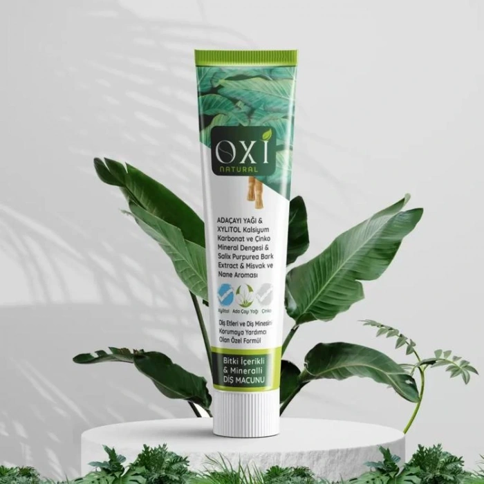 OXİ NATURAL BİTKİ İÇERİKLİ MİNERALLİ DİŞ MACUNU 75ML.