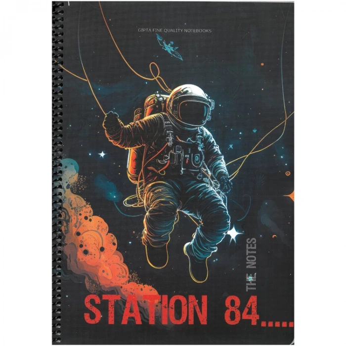GIPTA STATION SPİRALLİ KARTON KAPAK A4 80YP. ÇİZGİLİ  DEFTER