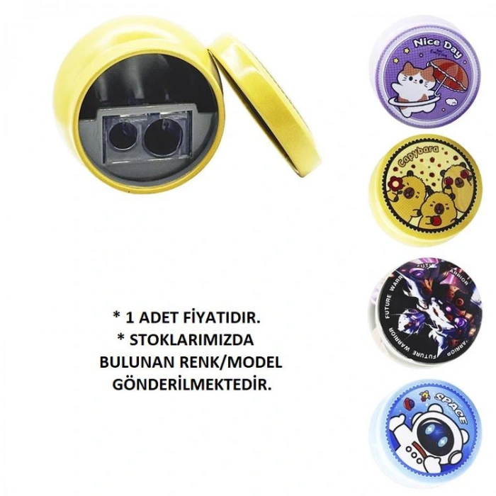 MİKRO MK-7250 KAPAKLI SEVİMLİ METAL ÇİFT DELİKLİ HAZNELİ KALEMTRAŞ -TEKLİ