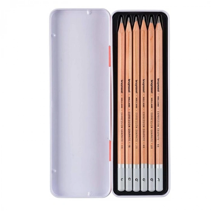 BRUYNZEEL EXPRESSION GRAPHITE DERECELİ GRAFİK KALEM SETİ 6lı -B60311006