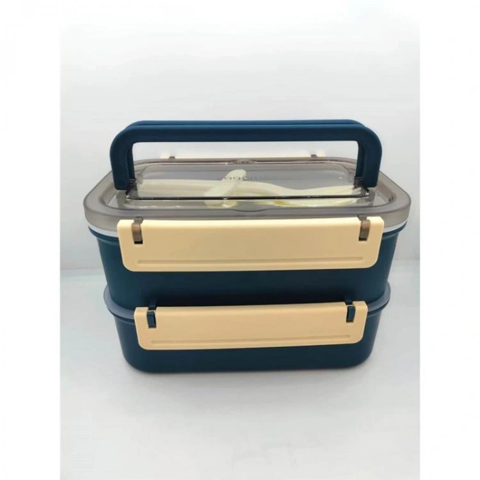 VAGONLIFE BL2221-2 PASLANMAZ ÇELİK YEMEK KABI - LUNCH BOX 2 KATLI 3 BÖLMELİ 1600 ML LACİVERT