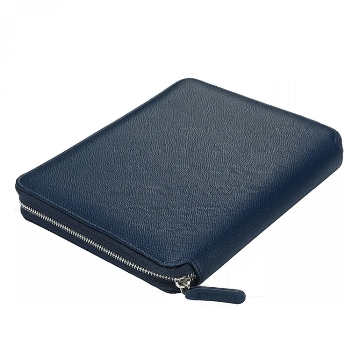 VICTORIAS JOURNALS 7628 KUTULU BUFFALO ZIPPER FOLDER ORGANİZER LACİVERT 14.8X21cm ÇİZGİLİ DEFTER