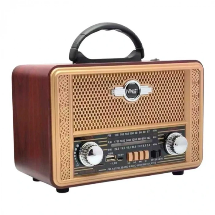 NNS NS-8098BT AHŞAP RETRO ORTA BOY BLUETOOTH BAĞLANTILI USB ŞARJLI RADYO