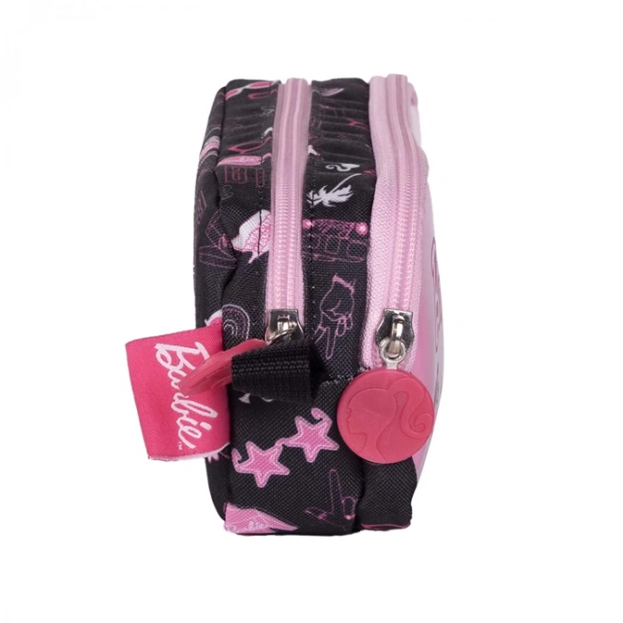 TMN 592896 BARBIE ÇİFT BÖLMELİ KALEM ÇANTASI 2703 PEMBE-SİYAH