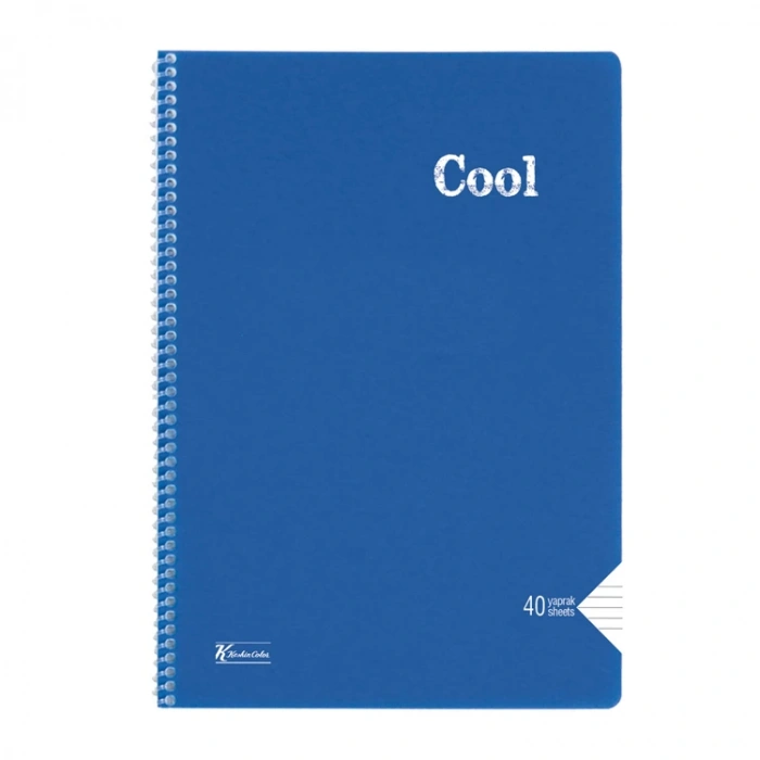 KESKİN COOL PP KAPAK SPİRALLİ DEFTER A4 40 YP. ÇİZGİLİ