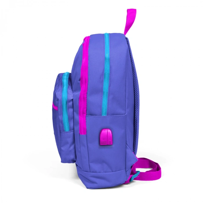 CORAL HIGH 23803 USB + AUX SOKETLİ LAVANTA PEMBE LAPTOP BÖLMELİ SIRT ÇANTASI