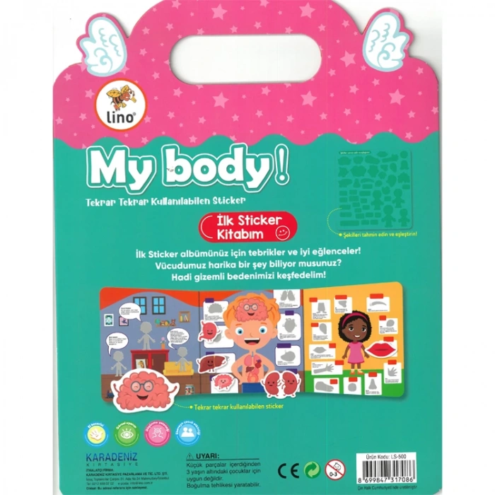 LİNO LS-500 TEKRAR TEKRAR KULLANILABİLEN İLK STİCKER KİTABIM - MY BODY!