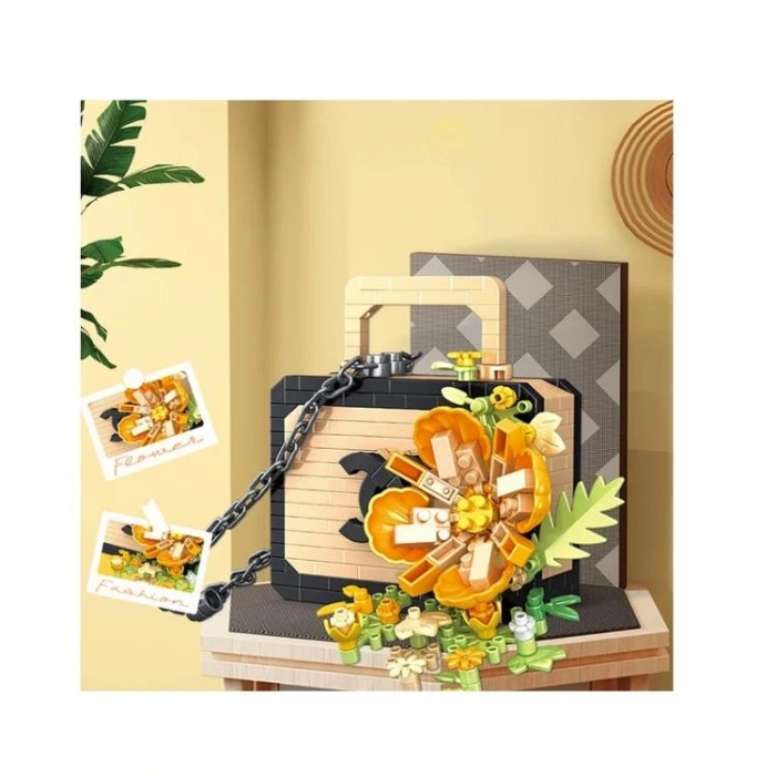 VAGONLIFE PANLOS YKO P1078 ÇANTA ÇİÇEK BUKETİ 484 PARÇA BLOCK OYUNCAK 6+