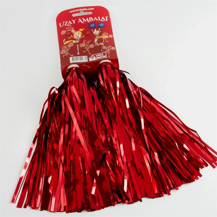 UZAY GÖSTERİ PONPONU METALİZE 2Lİ (1ÇİFT) KIRMIZI