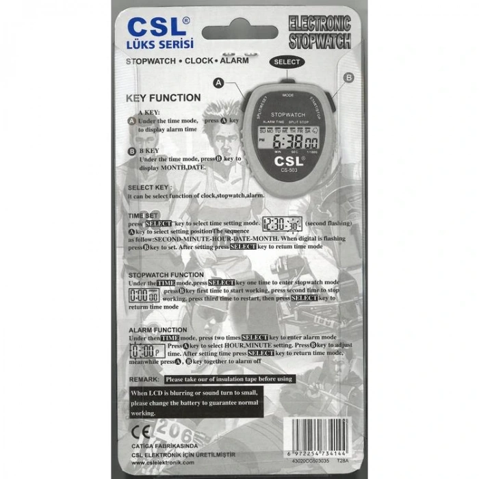 CSL CS-503 KRONOMETRE LÜKS SERİ TEKLİ KARTELA - SİYAH