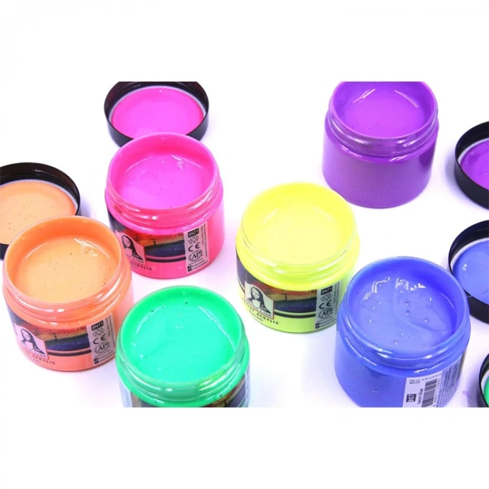 MONA LİSA MA125-X6-4 AKRİLİK BOYA SET 125ml.6 RENK NEON RENKLER