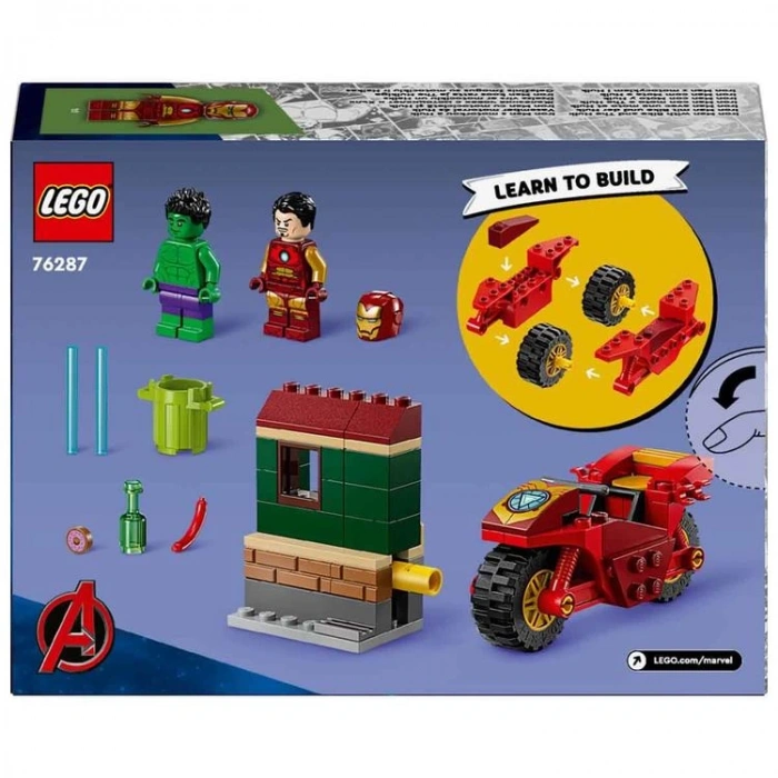 LEGO 76287 MARVEL MOTORSİKLETLİ IRON MAN VE HULK 68 PARÇA