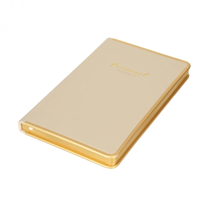 VICTORIAS JOURNALS MONACO 0234 VEGAN DERİ SERT KAPAK 13x21 100gr.160 SYF. PLANNER ÇİZGİLİ DEFTER BEJ