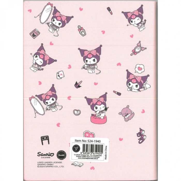 VICTORIAS JOURNALS 524-1940 KUROMI SMYTH FLEXY ESNEK VEGAN DERİ KAPAKLI 13X18 80 GR. 80 YAPRAK ÇİZGİLİ DEFTER