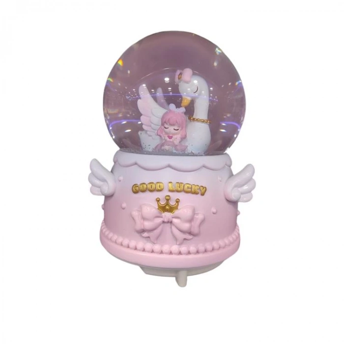 CEREN HDY0083 ORTA BOY HEDİYELİK MÜZİKLİ IŞIKLI KAR ATAN KAR KÜRESİ (PİLLİ) GOOD LUCKY