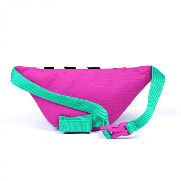 CORAL HIGH 22401 KİDS NEON PEMBE  DAMA DESENLİ TEK BÖLMELİ BEL ÇANTASI