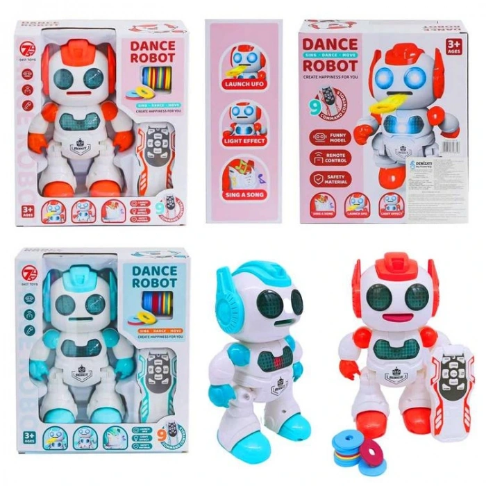 PASİFİK TOYS 606-30 DİSK ATAN KUMANDALI SESLİ IŞIKLI DANCE ROBOT 3+