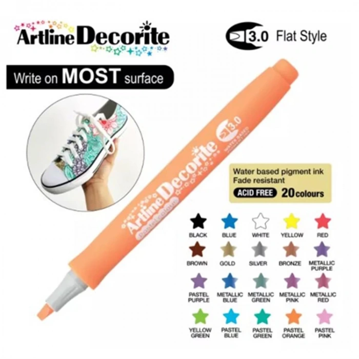 ARTLINE EDF-3 DECORITE 3.0mm KESİK UÇ MARKER PASTEL ORANGE