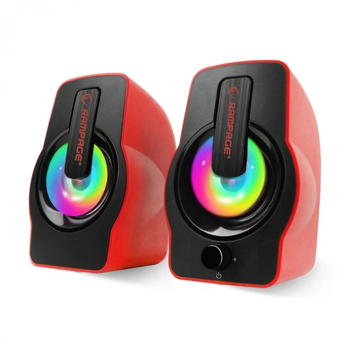 RAMPAGE RMS-G7  FALSETTO 2.0 6Watt RGB LEDLİ GAMING USB 1+1 HOPARLÖR KIRMIZI