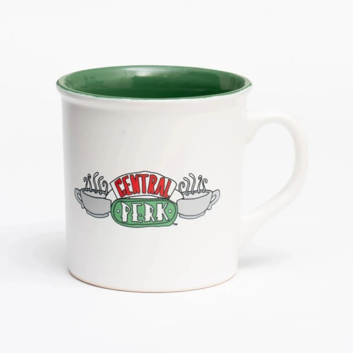 MACMUG 380924 FRIENDS AMSTERDAM MUG CENTRAL PERK İÇİ YEŞİL DIŞI KREM SERAMİK KUPA