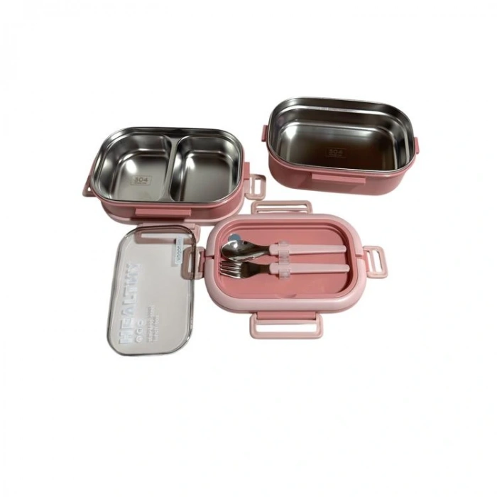 VAGONLİFE ÇELİK YEMEK KABI 2 KATLI LUNCH BOX 1330ml - VGN6715 PEMBE