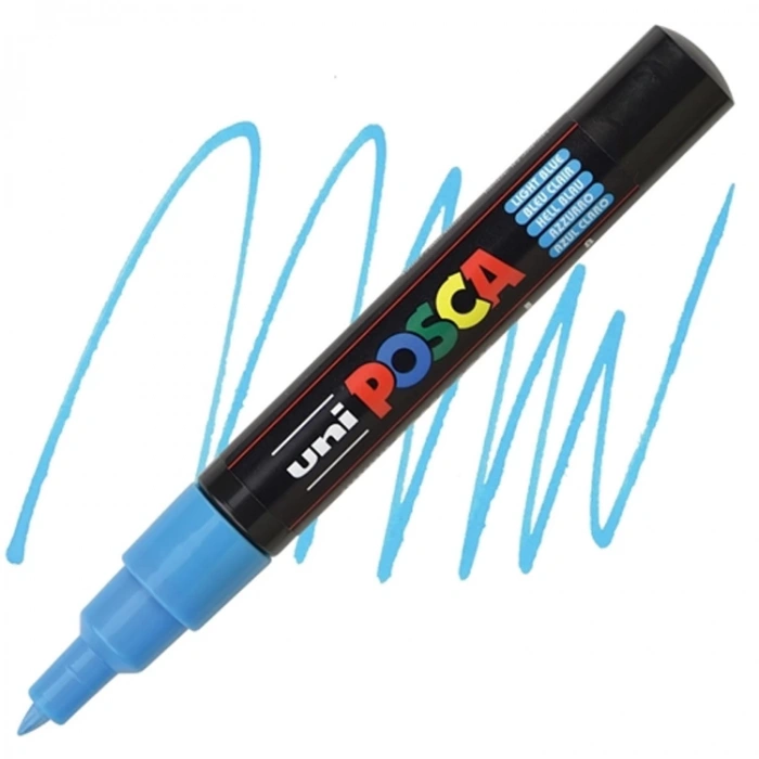 UNİ POSCA SU BAZLI POSTER MARKER 0.7 AÇIK MAVİ PC-1M