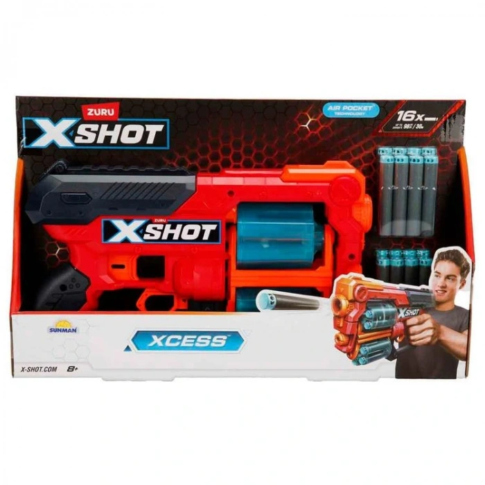 SUNMAN ZURU 36436 X-SHOT XCESS SÜNGER ATAN SİLAH 16 MERMİ
