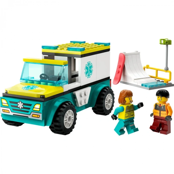 LEGO CITY 60403  ACİL AMBULANSI VE SNOWBOARDCU 79 PARÇA
