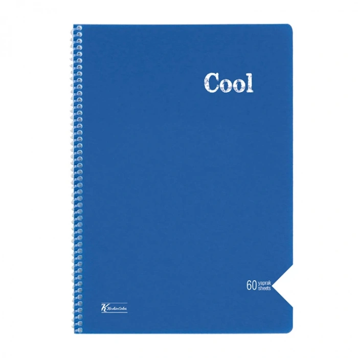 KESKİN COOL PP KAPAK SPİRALLİ DEFTER A4 60 YP. ÇİZGİSİZ