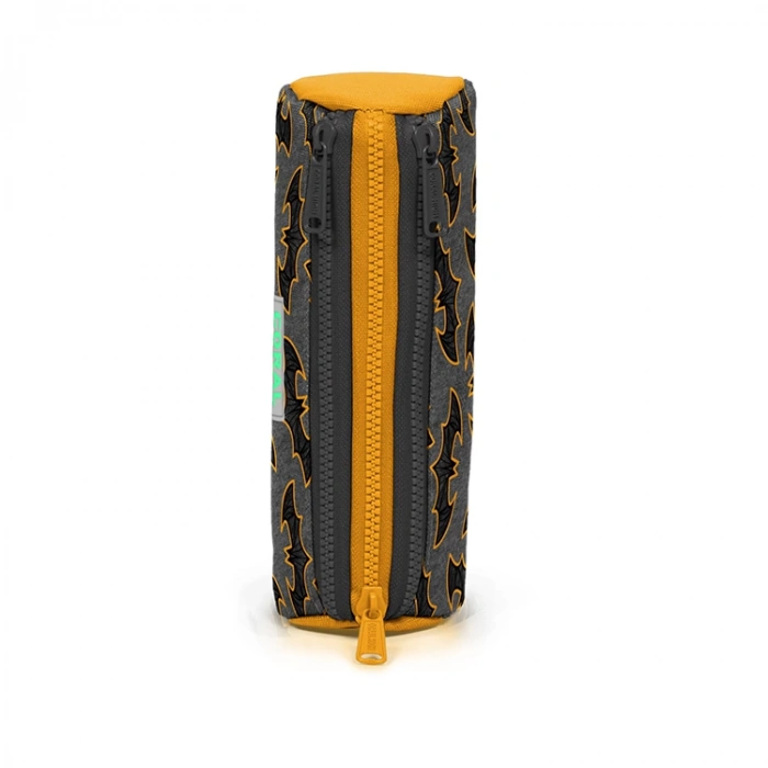 CORAL HIGH 22021 ÜÇ BÖLMELİ KOYU GRİ HARDAL YARASA DESENLİ KALEM ÇANTASI GRİ-SİYAH