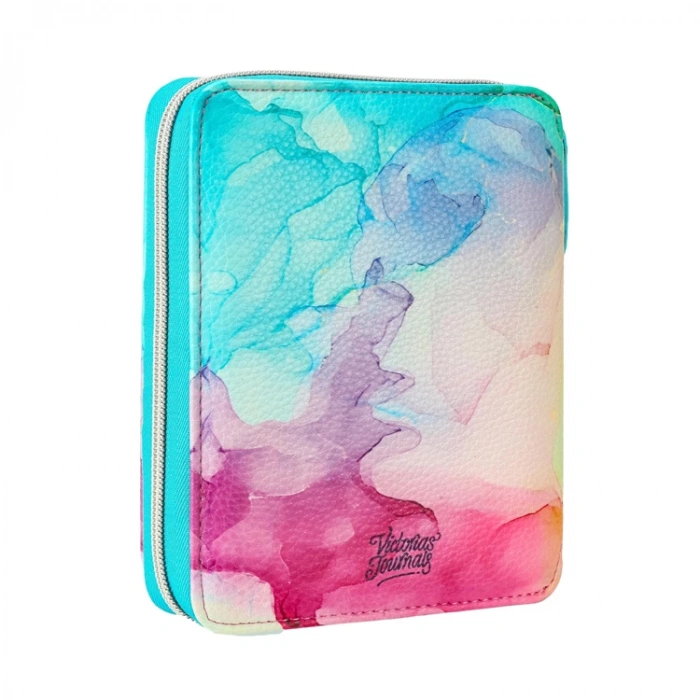 VICTORIAS JOURNALS 0289 KUTULU ZIPPER FOLDER RENKLİ 10.5X14.8cm  80YP. ÇİZGİLİ DEFTER