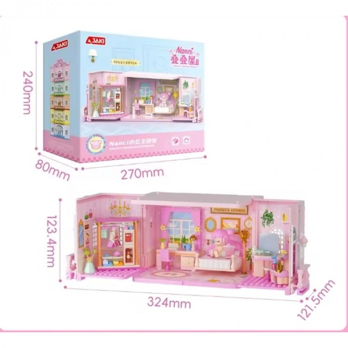 VAGONLIFE JAKI HK132 PRENSES YATAK ODASI 247 PARÇA BLOCK OYUNCAK 8+