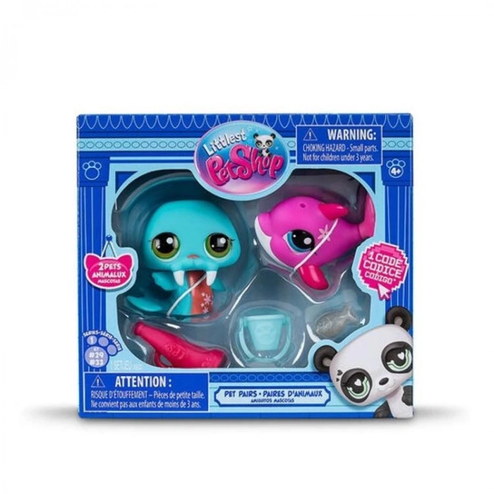 HASBRO 232ES 526 00508 LITTLES PET SHOP PET PAİRS  2Lİ SET DENİZ AYGIRI VE YUNUS BALIĞI 4+