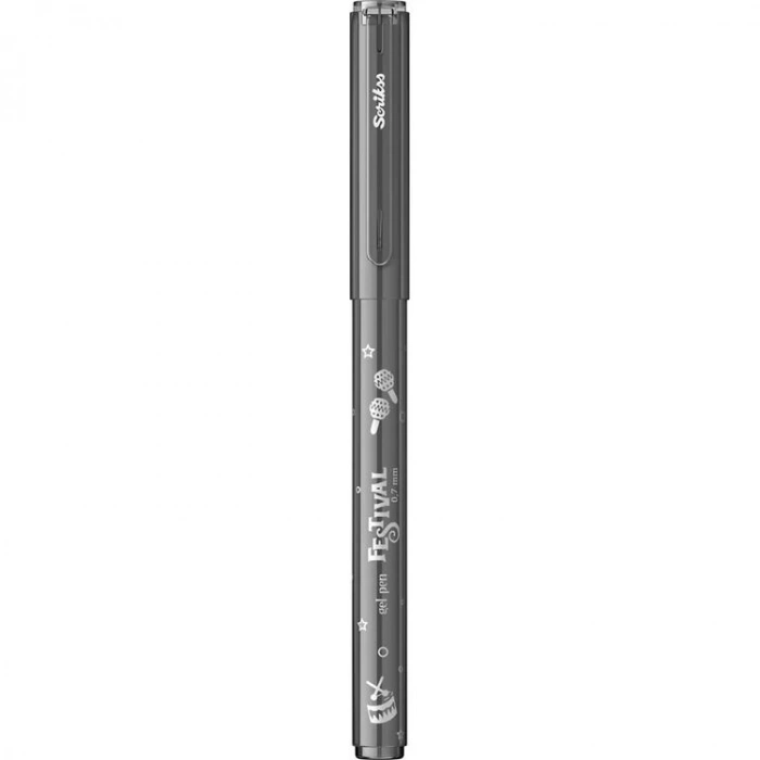 SCRIKSS FESTİVAL VİVİD GÖVDELİ JEL KALEM TÜKENMEZ KALEM 0.7 SİYAH