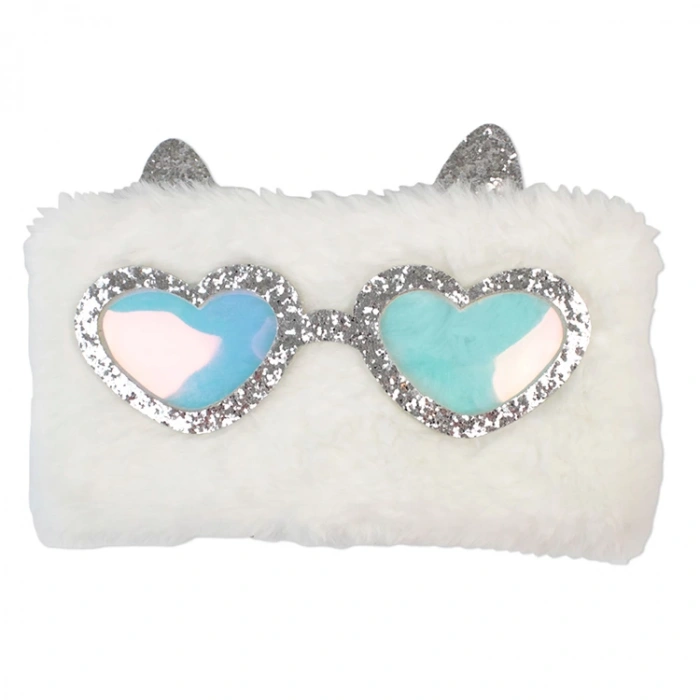 DOLPHIN DLP-PC4362 KEDİ KULAKLI GÖZLUKLÜ PELUŞ KALEM ÇANTASI