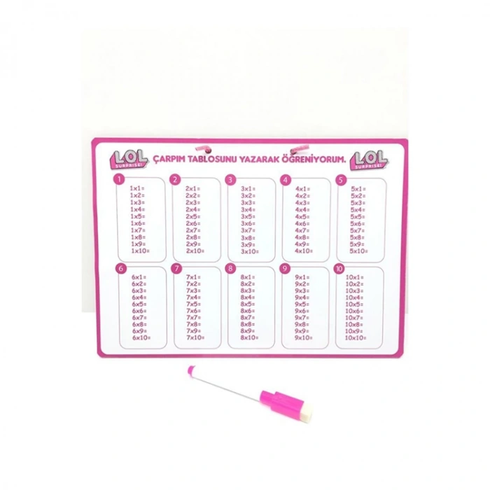 L.O.L KARTON YAZI TAHTASI VE ÇARPIM TABLOSU 30x21cm