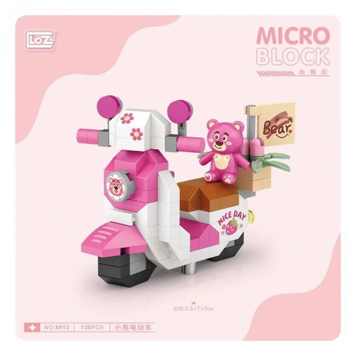 VAGONLIFE LOZ 8613 MİKRO BLOK PEMBE SCOOTER 130 PARÇA