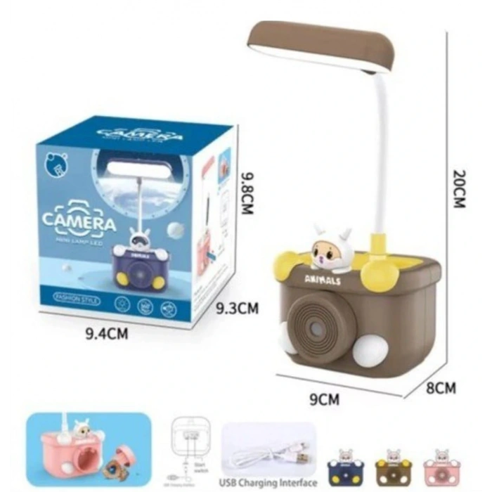 HUN BEST 6-119 LEDLİ MASA LAMBASI KAMERA ŞEKİLLİ  USB ŞARJ KALEMTRAŞLI 6+ - TEKLİ