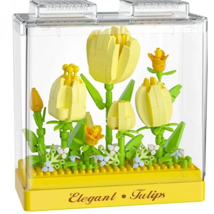 SUNMAN KOCO NO.02083 BLOOM BOUTIQUE LALE ÇİÇEKLERİ LEGO YAPIM SETİ 295 PARÇA 6+