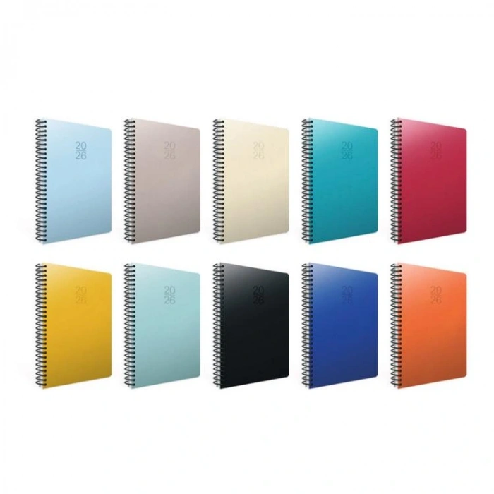 GIPTA 406-SEK 17X24 EKO SERT KAPAK SPİRALLİ GÜNLÜK ÇİZGİLİ AJANDA - TEKLİ