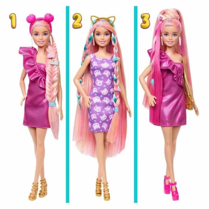 MATTEL HKT95/JDC85 BARBIE UPUZUN PEMBE SAÇLI BEBEK 3+