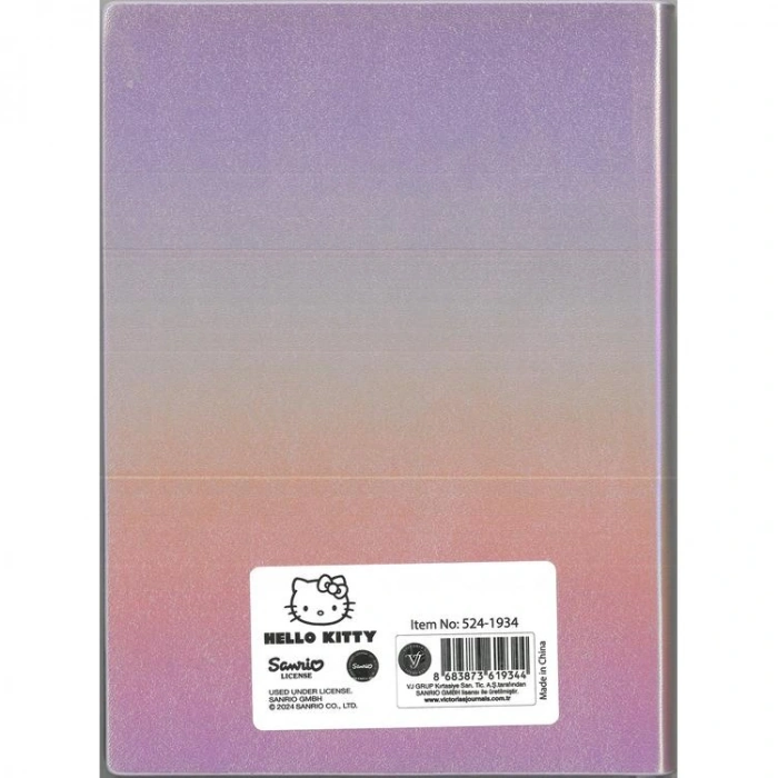 VICTORIAS JOURNALS 524-1934 HELLO KITTY SMYTH FLEXY ESNEK VEGAN DERİ KAPAKLI 13X18 80 GR. 80 YAPRAK ÇİZGİLİ DEFTER