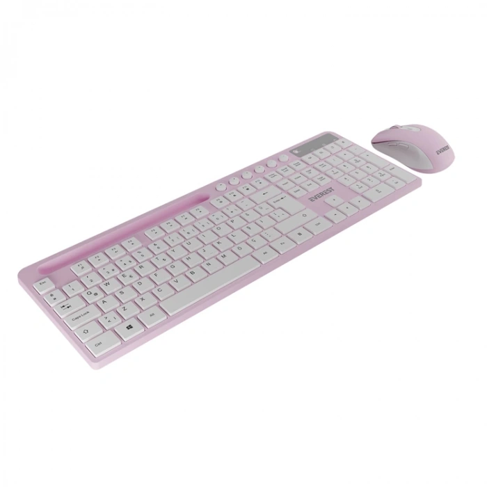 EVEREST KM-730 PEMBE/BEYAZ KABLOSUZ MULTİMEDYA Q KLAVYE + MOUSE SET