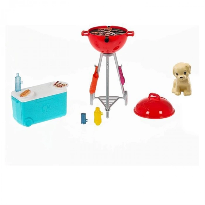 MATTEL GRG75/ GRG76  BARBIE  EV DEKORASYONU OYUN SETİ BARBEKÜ