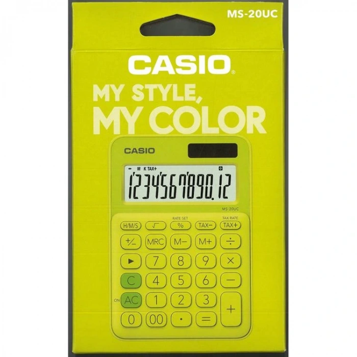 CASIO MS-20UC-YG 12 HANE MAVİ MASAÜSTÜ HESAP MAKİNESİ