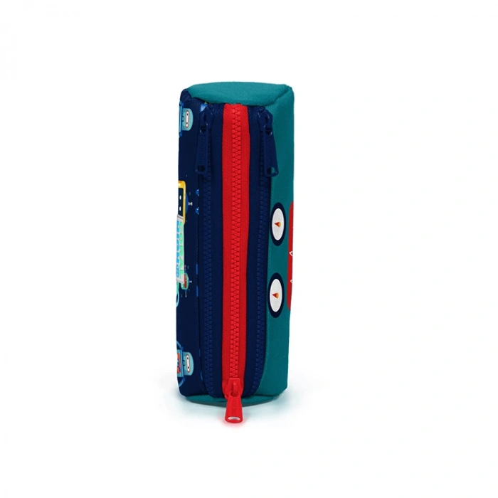 CORAL HIGH 22324 LACİVERT ÇİVİT ROBOT DESENLİ ÜÇ BÖLMELİ KALEM ÇANTASI