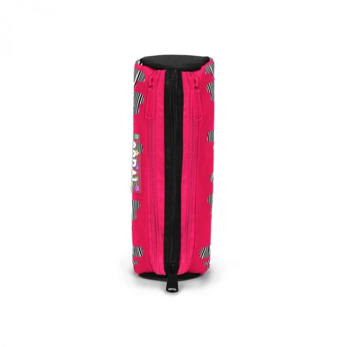 CORAL HIGH 11178 KIDS PEMBE SİYAH BEYAZ DESENLİ ÜÇ BÖLMELİ KALEM ÇANTASI